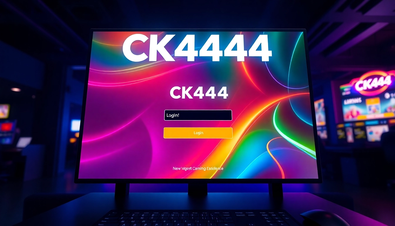 Prompting users for ck4444 com login, a sleek and secure online gaming portal with vibrant visuals inviting players to sign in seamlessly.