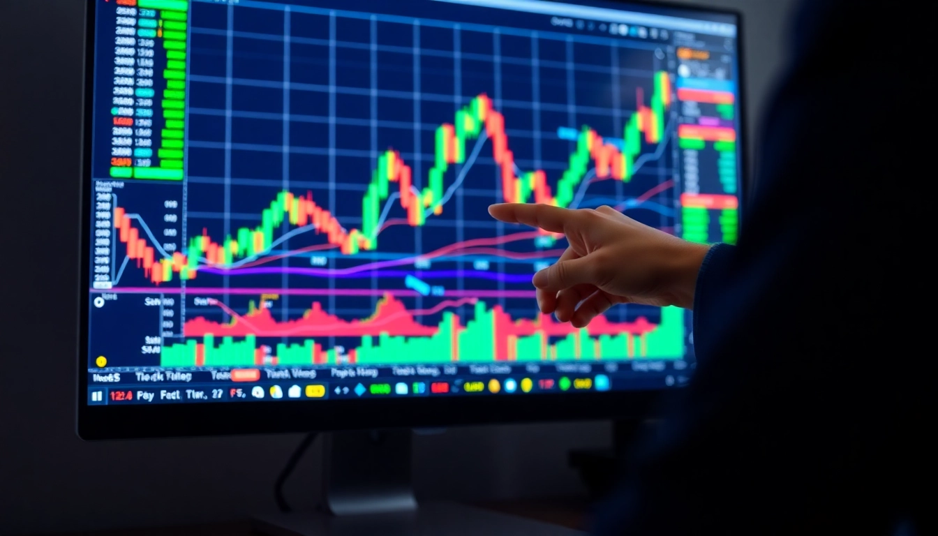 Trading view platform displaying real-time market charts for traders and investors analysis